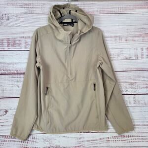 Swiss Tech Men's Performance Jacket S (34-36) Beige Hooded 1/4 Zip Lightweight